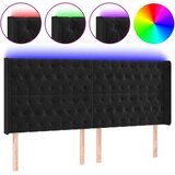 vidaXL LED posteljno vzglavje črno 183x16x118/128 cm žamet | Shoptok.si