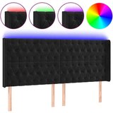 vidaXL LED uzglavlje crno 183 x 16 x 118/128 cm baršunasto | shoptok.hr