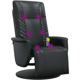 vidaXL Masažni naslonjač od umjetne kože s osloncem za noge crni | shoptok.hr