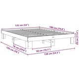 vidaXL posteljni okvir brez vzmetnice 135x190 cm masivni les hrast | Shoptok.si
