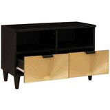vidaXL TV ormar Crna i zlatna 70 x 33 x 46 cm masivno drvo manga | shoptok.hr