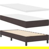  Krevet s podnicama i madracem Tamnosmeđi 80x200 cm Tkanina | shoptok.hr