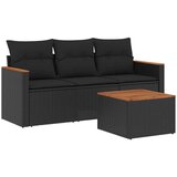  4-dijelni set vrtnih sofa od poliratana s jastucima crni | shoptok.hr
