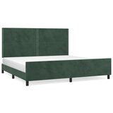  The Living Store Posteljni okvir z vzglavjem temno zelen 200x200 cm žamet - Posteljni Okvir Z Vzglavjem, (21492670) | Shoptok.si
