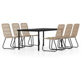  7-dijelni vrtni blagovaonski set boja hrasta | shoptok.hr