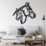Wallxpert metalni zidni ukras 5074, glave kobile i ždrebeta, 75 x 72 cm, crni | Eponuda.com