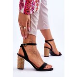 Boto Suede Sandals On A Braided Heel Black Selila | Shoptok.si