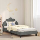 Krevet za djecu s uzglavljem Tamnosiva 90 x 200 cm Baršun | shoptok.hr