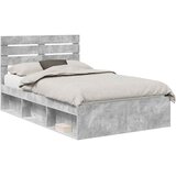  Krevetna konstrukcija Beton 120 x 190 cm Čvrsto borovo drvo | shoptok.hr