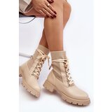 Boto Women's lace-up ankle boots with sock in light beige Gentiana | shoptok.hr