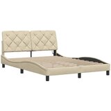  Okvir kreveta s LED-om bez madraca krem 140x190 cm Tkanina | shoptok.hr