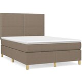  Box spring postelja z vzmetnico taupe 140x200 cm blago, (20723469) | Shoptok.si
