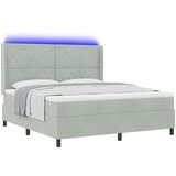 vidaXL LED kutija s oprugama kreveta s madracem Svijetlo siva | shoptok.hr