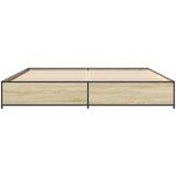  Okvir za krevet boja hrasta 200x200cm konstruirano drvo i metal | shoptok.hr
