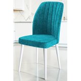 Hanah home set trpezarijskih stolica Etra 6 kom, tirkizna tkanina Jerry, bele drvene noge | Eponuda.com