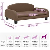  Krevet za pse smeđi 70 x 45 x 30 cm od tkanine | shoptok.hr