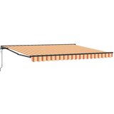 vidaXL Retraktilna tenda Rumena in oranžna 400x300 cm blago - - Rumena - 33.28 - 400x300 cm - 2025- | Shoptok.si