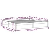  Za krevet od masivnog drva bijeli 200 x 200 cm | shoptok.hr