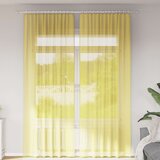 Voile zavjese s džepovima za šipke 2 kom žute | Shoptok.si