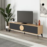 Marckeric Crna/u prirodnoj boji TV komoda u dekoru hrasta 180x51 cm Vae – | shoptok.hr