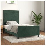  Okvir Za krevet s uzglavljem tamnozeleni 100x200 cm baršunasti | shoptok.hr