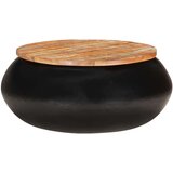  Stolić za kavu crni 68x68x30 cm od masivnog obnovljenog drva | shoptok.hr