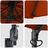  Vrtni suncobran Terakota 248 x 248 x 148 cm Poliester i čelik | Eponuda.com
