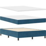 Box Spring Krevet s Madracem Tamnoplavi 160x200 cm Baršun | shoptok.hr