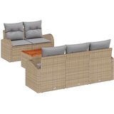  Sjedeća garnitura za vrt 6 kom. Bež i krema poliratan 179 x 62 x 69 cm | shoptok.hr