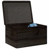  Drvena kutija s poklopcem crna 40x30x23 cm puno drvo bor | Eponuda.com