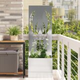vidaXL Vrtni Sadič s Dekorativnom Pločom Srebrna 50 x 140 cm | shoptok.hr