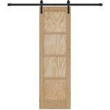  Klizna vrata Prirodna i crna 61 x 198,5 cm Masivna borovina | Eponuda.com