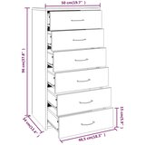  Komoda sa 6 ladica boja dimljenog hrasta 50 x 34 x 96 cm drvena | shoptok.hr