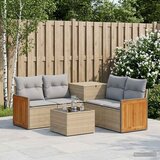  Set sofe 6 kom. Bež i svijetlo siva Poli Rattan i čelik | shoptok.hr
