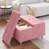  Otoman za pohranu s jastukom Ružičasta 80 x 80 x 45 cm Baršun | shoptok.hr