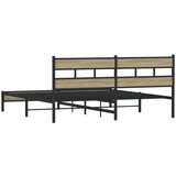 Metalni okvir kreveta bez madraca boja hrasta sonome 183x213 cm | shoptok.hr