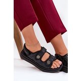 Boto Women Sandals With Decorative Details On Velcro Black Zoliner | ePonuda.com
