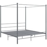 Maison Chic Posteljni okvir - Dvoposteljna postelja - Zakonska postelja z ogrodjem za baldahin siv kovinski 200x200 cm, (21695138) Cene