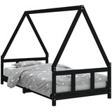  Okvir za dječji krevet crni 90 x 190 cm od masivne borovine | shoptok.hr