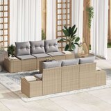  Set vrtnih sofa s jastučićima od 7 dijelova Bež Poli ratan Cijene