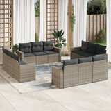  12-dijelni set vrtnih sofa od poliratana s jastucima sivi | shoptok.hr