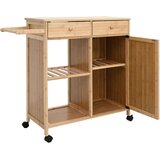  Kuhinjska Kolica s Kotačima Prirodna 90 5 x 36 x 86 5 cm Bambus | shoptok.hr