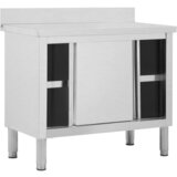  Radni stol s kliznim vratima 100 x 50 x (95 - 97) cm od čelika | shoptok.hr