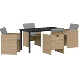  Vrtni set za objed 5 kom. Bež poliratan | shoptok.hr