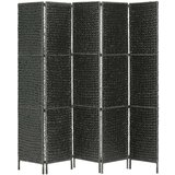 vidaXL Sobna pregrada s 5 panela crna 193 x 160 cm od vodenog zumbula | shoptok.hr