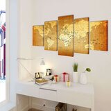  Zidne Slike na Platnu s Printom Karta Svijeta 200 x 100 cm | shoptok.hr