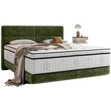 Esposa postelja boxspring 140 cm x 200 cm , tekstil olivno zelena | Shoptok.si