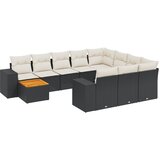 11-dijelni set vrtnih sofa od poliratana s jastucima crni | shoptok.hr