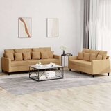  2-dijelni set sofa s jastucima smeđi baršunasti Cijene