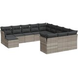  12-dijelni set vrtnih sofa poliratan s jastucima svijetlosivi | shoptok.hr